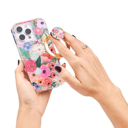 Case-Mate Magnetic Mini Grip - Porte-doigt MagSafe avec fonction de support (Garden Party Blush)