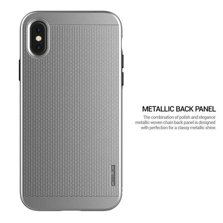 Obliq Slim Meta - Coque pour iPhone Xs / X (Argent satiné)