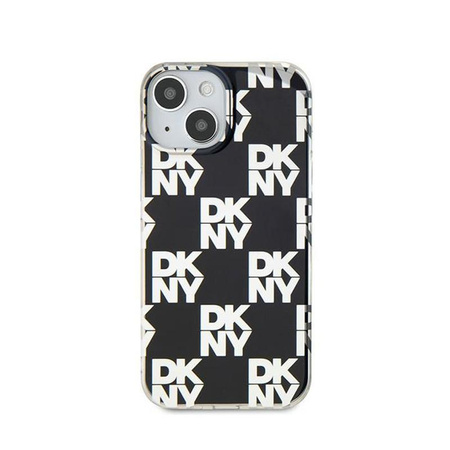 DKNY IML Checkered Mono Pattern - Coque pour iPhone 15 / 14 / 13 (noir)