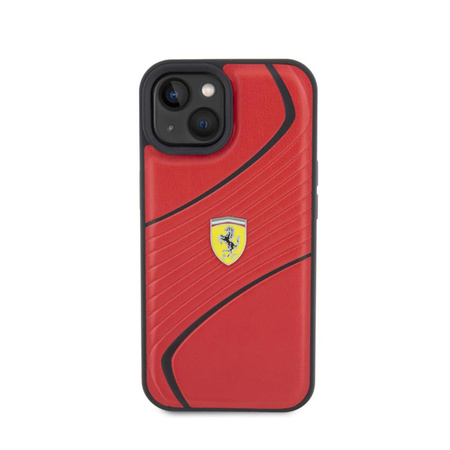 Ferrari Twist Metal Logo - Coque iPhone 15 (rouge)