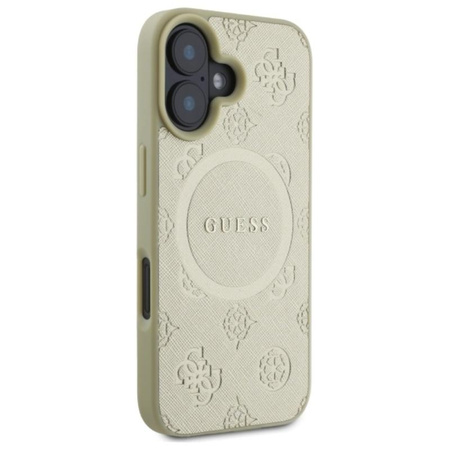 Guess Saffiano Peony Classic Logo MagSafe - iPhone 16 tok (arany)