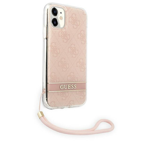 Guess 4G Print Cord - Tasche mit Lanyard iPhone 11 (Pink)