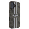 Guess 4G Printed Stripes MagSafe - Pouzdro iPhone 16 (hnědé)