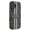 Guess 4G Étui MagSafe à rayures imprimées - iPhone 16 (marron)