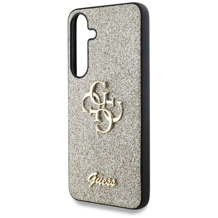 Guess Fixed Glitter Big 4G Metal Logo - Hülle für Samsung Galaxy S25 (gold)