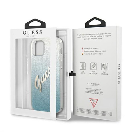 Guess Glitter Gradient Script - iPhone 12 Pro Max Case (blue)