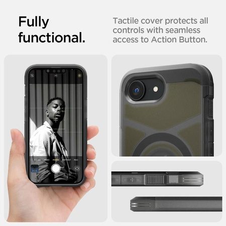 Spigen Tough Armor MagSafe - étui pour iPhone 16e (Frost Black)