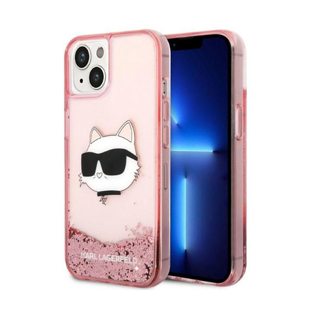 Karl Lagerfeld Liquid Glitter NFT Choupette Head - iPhone 14 Plus Case (pink)