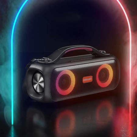 WEKOME D38 Yinla sorozat - V5.0 30W RGB LED hordozható vezeték nélküli Bluetooth hangszóró (fekete)