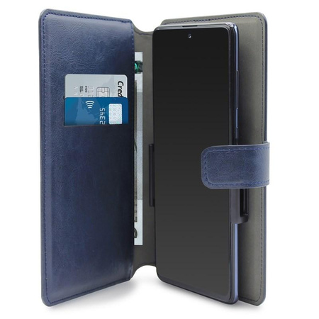 PURO Universal Wallet 360° - Universal swivel case with card pockets, size XXL (navy blue)