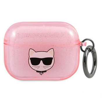 Karl Lagerfeld Choupette Head Glitter - Etui Airpods Pro (różowy)