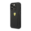 Étui en cuir Ferrari Stamp Sides - iPhone 14 Pro Max Case (Noir)