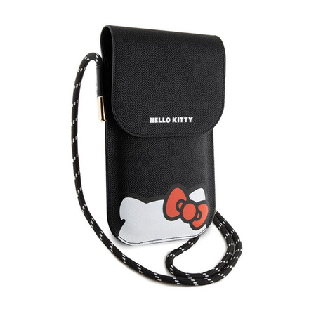 Hello Kitty Leather Hiding Kitty Cord - Crossbody taška na telefon (černá)