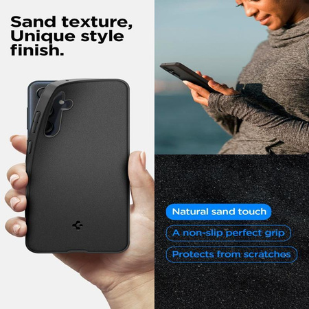 Spigen Essential SandBlast - Etui pour Samsung Galaxy M55 5G (Noir mat)