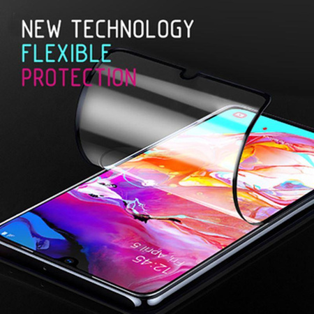 Crong 7D Nano Flexible Glass - 9H hybridní sklo pro celý displej telefonu Samsung Galaxy A80 / A90