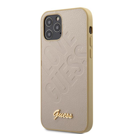 Guess Iridescent Love - pouzdro pro iPhone 12 mini (zlaté)