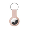 Crong Étui en silicone avec porte-clés - Porte-clés Apple AirTag (rose sable)