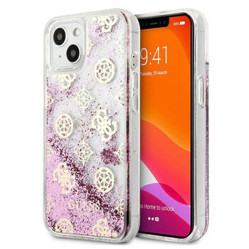 Guess Peony Liquid Glitter - iPhone 13 mini case (pink)