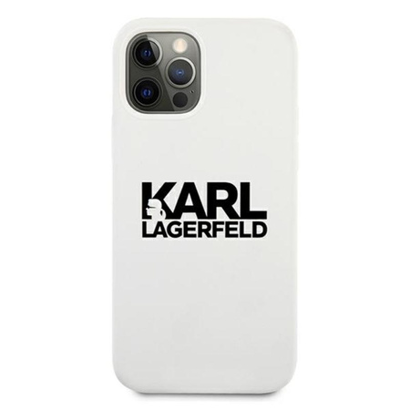 Karl Lagerfeld Silikon Stack Logo - iPhone 12 / iPhone 12 Pro Tasche (weiß)