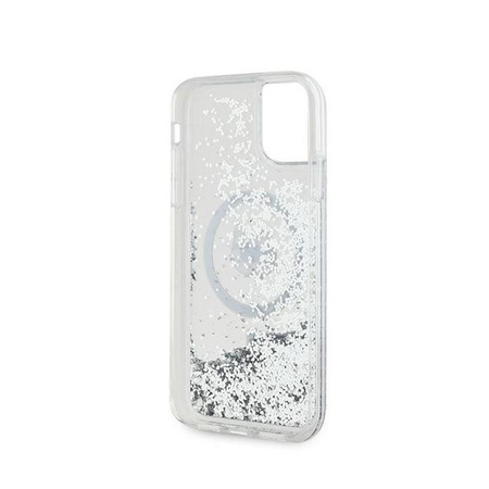 Karl Lagerfeld Liquid Glitter Choupette Head MagSafe - pouzdro pro iPhone 11 (průhledné)