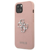 Guess Saffiano 4G Big Silver Logo - iPhone 13 mini case (pink)