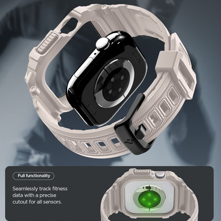 Spigen Rugged Armor Pro V2 – Armband mit Hülle für Apple Watch 10/11 46mm (Dune Beige)