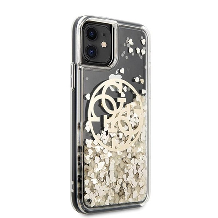 Guess Liquid Glitter Circle Logo - Coque iPhone 11 (Or)