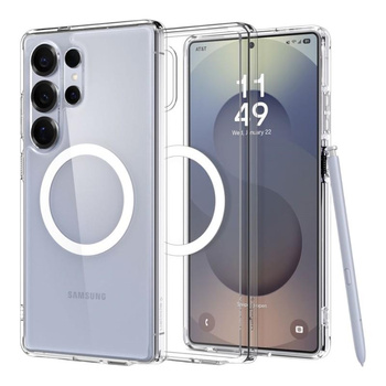 Spigen Ultra Hybrid Mag MagSafe - Case for Samsung Galaxy S25 Ultra (Clear / White)