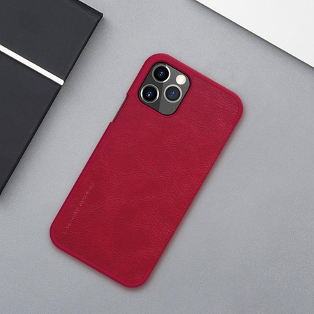 Nillkin Qin Leather Case - Case for Apple iPhone 12 / 12 Pro (Red)