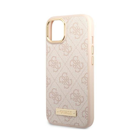 Guess 4G Logo Plate MagSafe - Etui iPhone 13 (różowy)