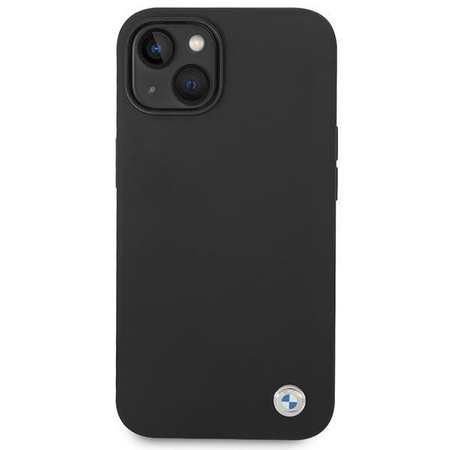 BMW Liquid Silicone Case Metal Logo - Coque pour iPhone 14 Plus (Noir)