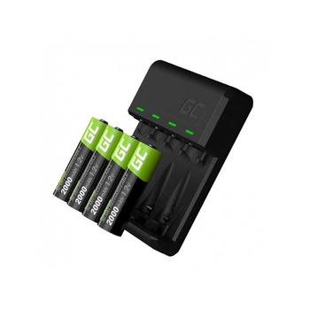 Green Cell VitalCharger - Akkumulátor töltő + 4x AA 2000mAh Ni-MH újratölthető akkumulátorok