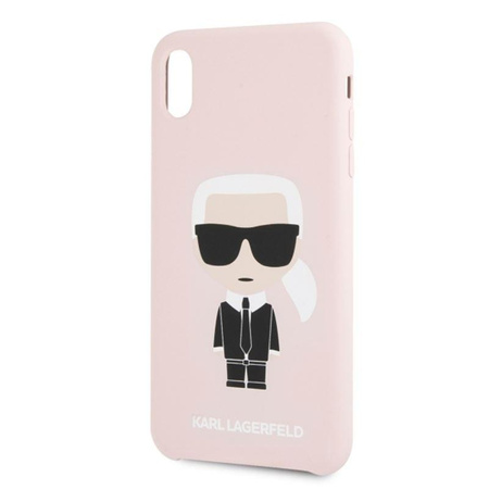 Karl Lagerfeld Silicone Iconic - Coque iPhone Xs Max (rose clair)