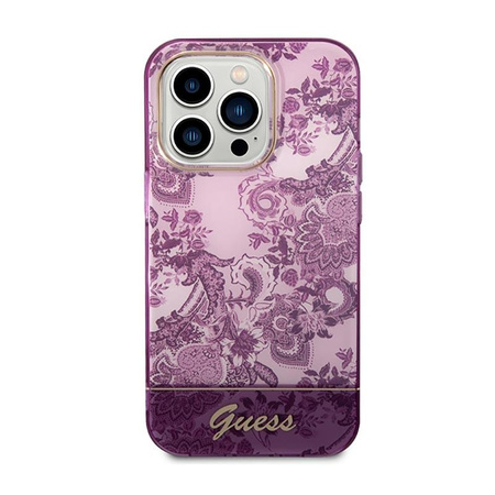 Guess Porcelain Collection - Coque iPhone 14 Pro (fuchsia)