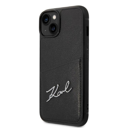 Karl Lagerfeld Signature Logo Cardslot - iPhone 14 Plus tok (fekete)