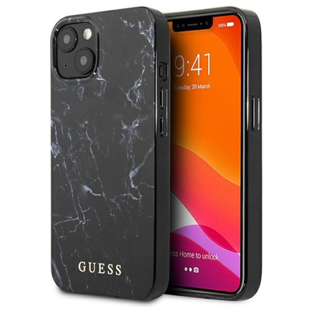 Guess Marble - Etui iPhone 13 (czarny)