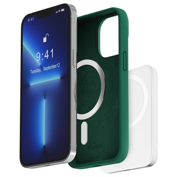 PURO ICON MAG - iPhone 14 Pro MagSafe Tasche (Dunkelgrün)