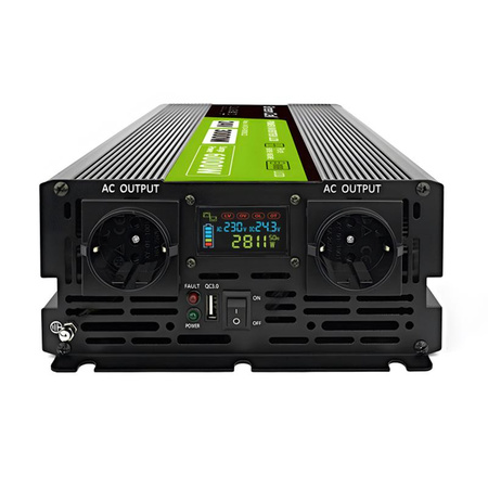 Green Cell - PowerInverter avec écran LCD Convertisseur de tension 24V à 230V 3000W/6000W onde sinusoïdale pure