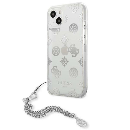 Guess Peony Chain Handle - Coque iPhone 13 (argent)