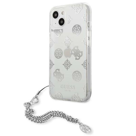 Guess Peony Chain Handle - Etui pour iPhone 13 mini (argent)