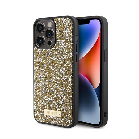 Guess Rhinestone Metal Logo - iPhone 15 Pro Max Case (yellow)