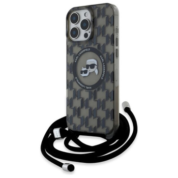 Karl Lagerfeld IML Crossbody Monogram Karl & Choupette Head MagSafe - pouzdro pro iPhone 16 Pro Max (černé)