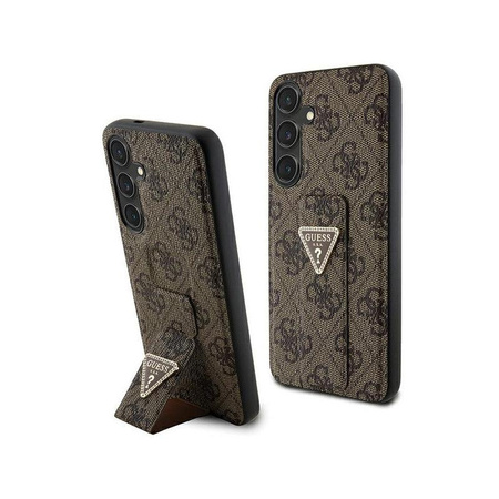 Guess Grip Stand 4G Triangle Strass Logo - Samsung Galaxy S24+ Case (brown)