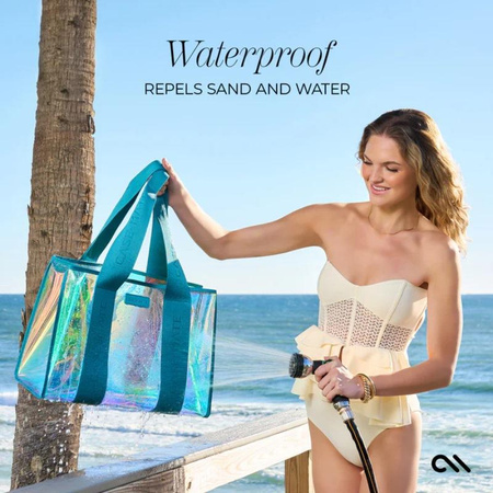 Case-Mate Large Travel Tote Bag - Wasserdichte Umhängetasche mit Handytasche (Emerald Blue Soap Bubble)