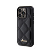 Guess Quilted Metal Logo - Hülle für iPhone 15 Pro (Schwarz)