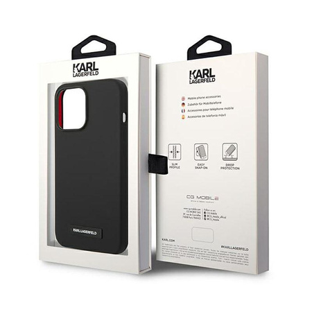 Karl Lagerfeld Plaque en silicone Magsafe - Étui pour iPhone 14 Pro (noir)
