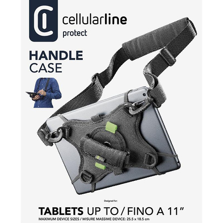 Cellularline Handle Case - Univerzális tok 11'' méretű táblagépekhez fogantyúval és pánttal (fekete)