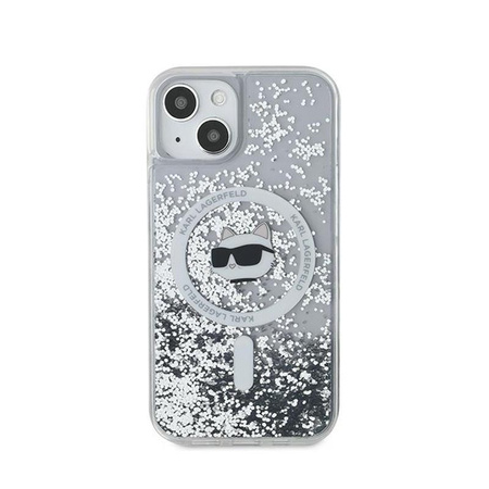 Karl Lagerfeld Liquid Glitter Choupette Head MagSafe - iPhone 15 / 14 / 13 tok (átlátszó)
