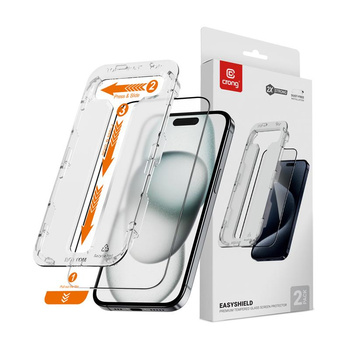 Crong EasyShield 2er-Pack - Gehärtetes Glas für iPhone 16 / iPhone 15 (2 Stück)