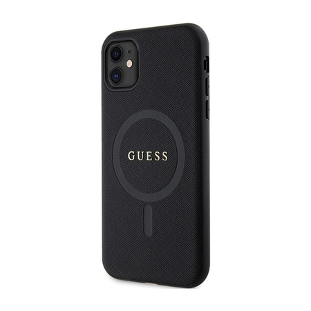 Guess Saffiano MagSafe - pouzdro pro iPhone 11 (černé)